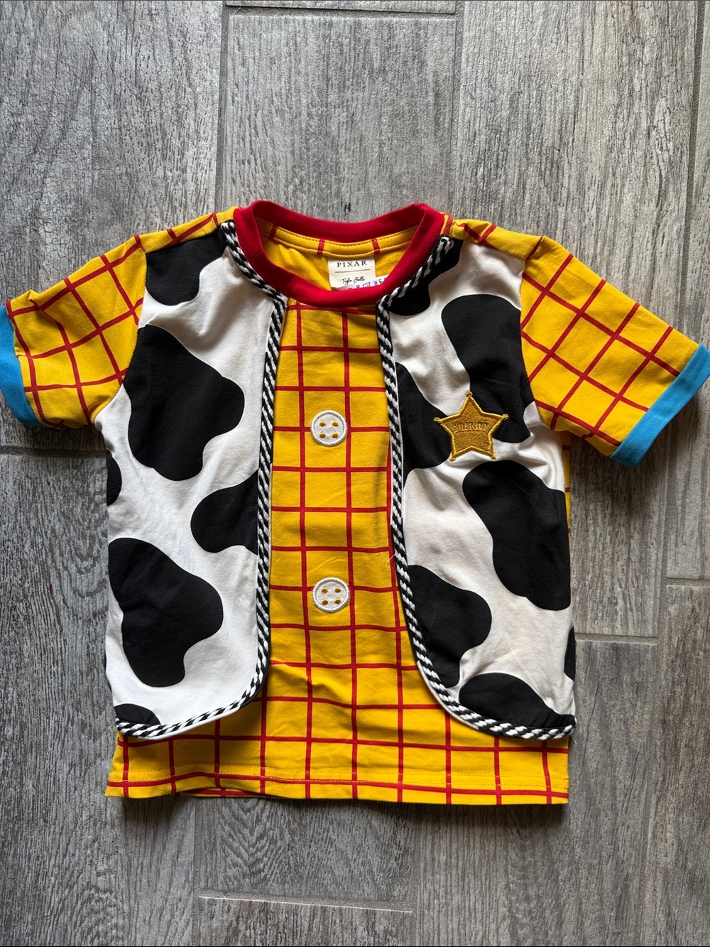 Disney Pixar Woody Costume Baby/Toddler Shirt - Yellow, Black, Red